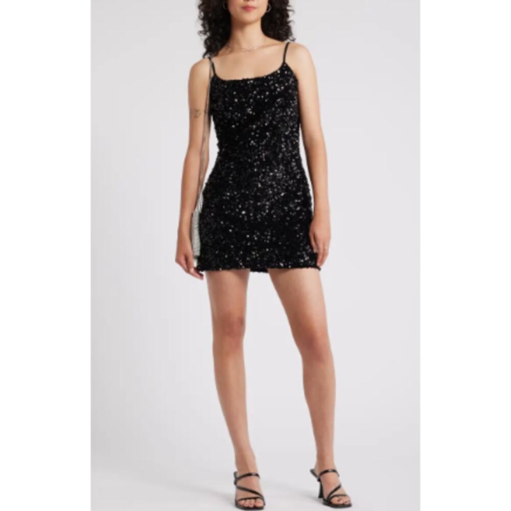 bp Black Sequin Mini Dress